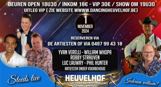 VRIJDAG 1 NOVEMBER  -  HEUVELHOF ALLERHEILIGEN - ARTIESTENSHOW